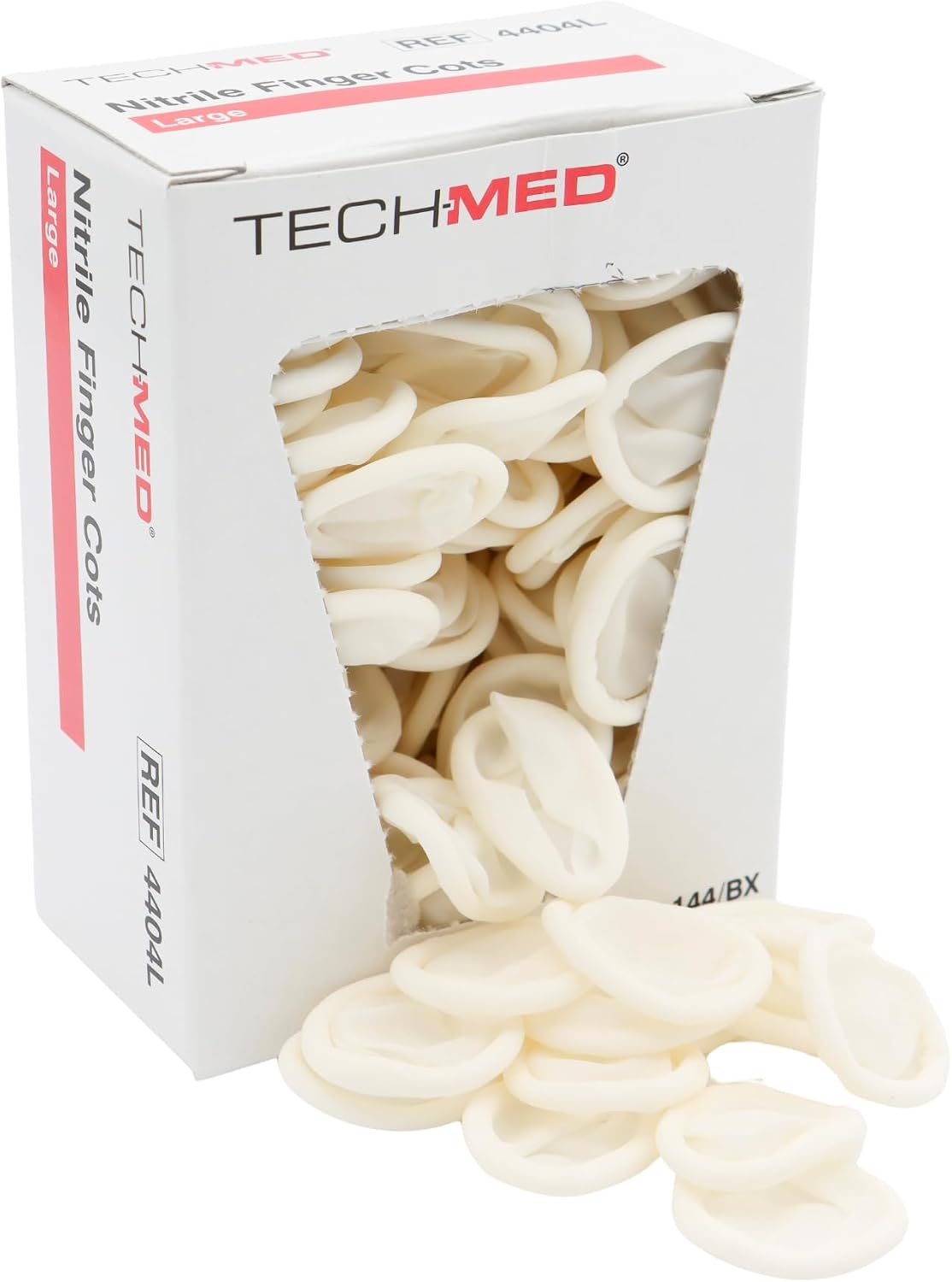 TEC 4404L Tech-Med Nitrile Finger Cot, Large, 0.08 mm Thickness (Pack of 144)