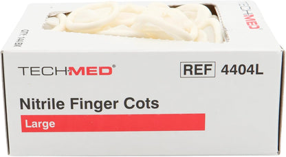TEC 4404L Tech-Med Nitrile Finger Cot, Large, 0.08 mm Thickness (Pack of 144)