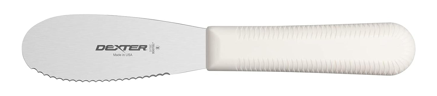 S173SCPCP 3½" Sandwich Spreader Knife | SANI-Safe Series | Non-Slip Polypropylene Handle | High Carbon Steel Blade | Dishwasher Safe | White