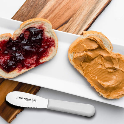 S173SCPCP 3½" Sandwich Spreader Knife | SANI-Safe Series | Non-Slip Polypropylene Handle | High Carbon Steel Blade | Dishwasher Safe | White