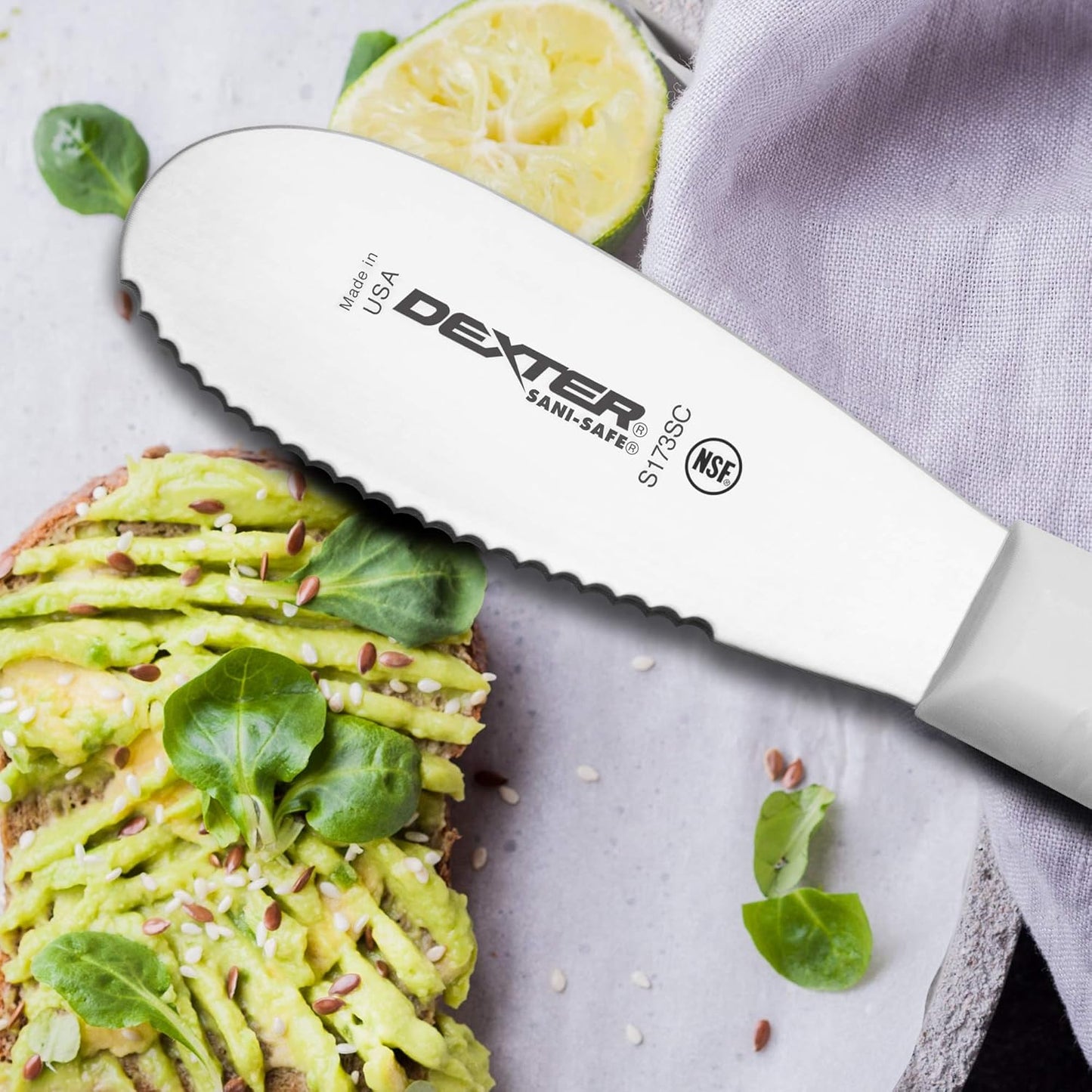 S173SCPCP 3½" Sandwich Spreader Knife | SANI-Safe Series | Non-Slip Polypropylene Handle | High Carbon Steel Blade | Dishwasher Safe | White