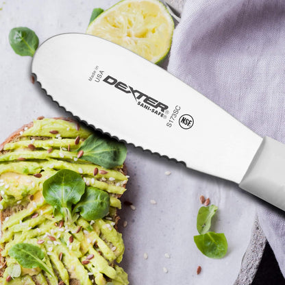 S173SCPCP 3½" Sandwich Spreader Knife | SANI-Safe Series | Non-Slip Polypropylene Handle | High Carbon Steel Blade | Dishwasher Safe | White