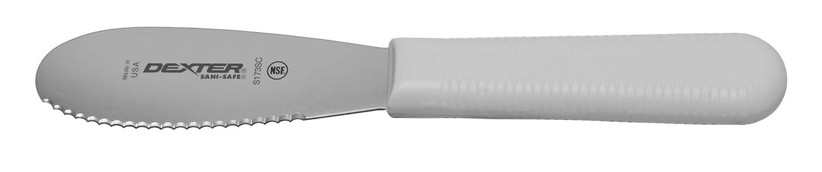 S173SCPCP 3½" Sandwich Spreader Knife | SANI-Safe Series | Non-Slip Polypropylene Handle | High Carbon Steel Blade | Dishwasher Safe | White