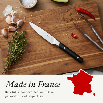 Cookware - 3.8" Paring Knife - Crafted in France - Full Tang With Truffle Black Handle