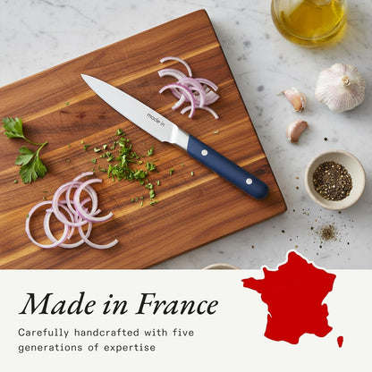 Cookware - 3.8" Paring Knife - Crafted in France - Full Tang With Truffle Black Handle