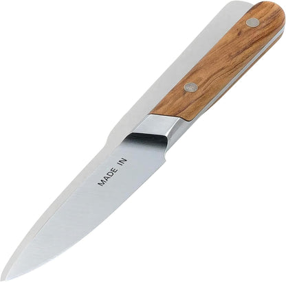 Cookware - 3.8" Paring Knife - Crafted in France - Full Tang With Truffle Black Handle