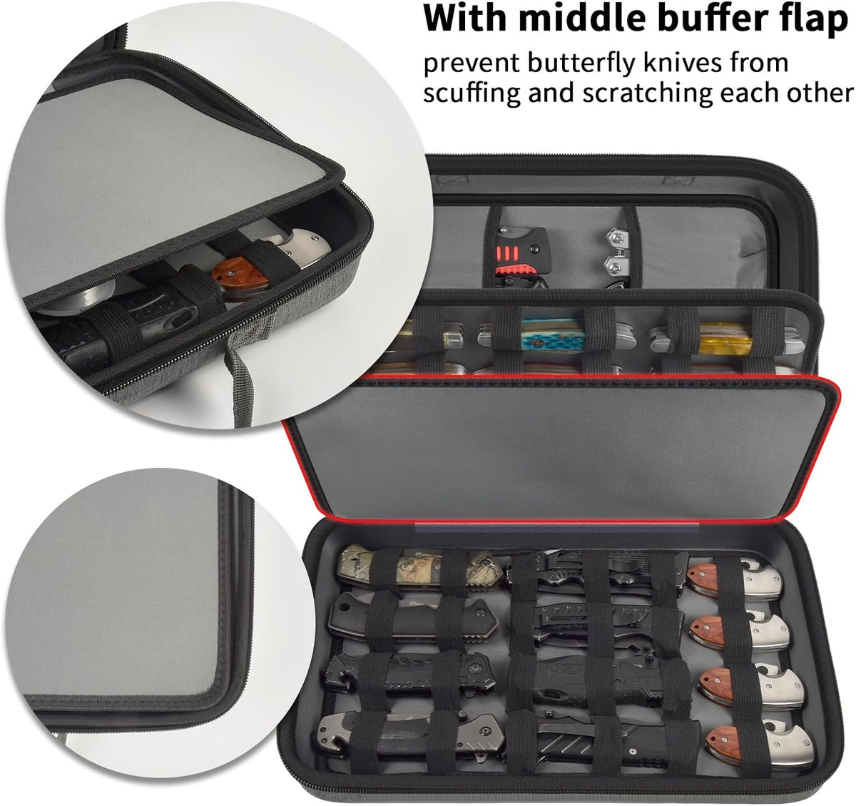 ANKHOH Pocket Knife Storage Case for 56+ Folding Knives, Brown | Large-capacity Display Organizer for Pocket, EDC and Folding Knives, Portable for Collectors, Camping and Travel, Case Only