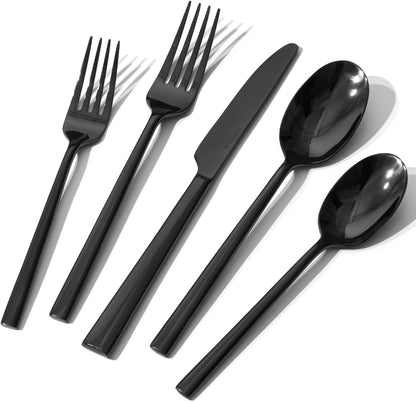 Silverware Set with Steak Knives, 48-Piece Forged Flatware Set Cutlery Set Premium Stainless Steel, Service for 8, for Kitchen, Home, Wedding, Party, Mirror Polished and Dishwasher Safe