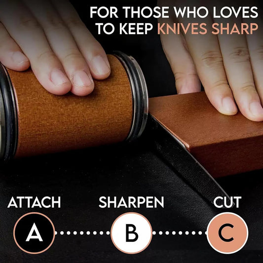 Rolling Knife Sharpener Kit with Diamond & Ceramic Discs | Roller Knife Sharpener with 15° & 20° Magnetic Angle Guide for Kitchen Knives, Easy Sharpening at Home