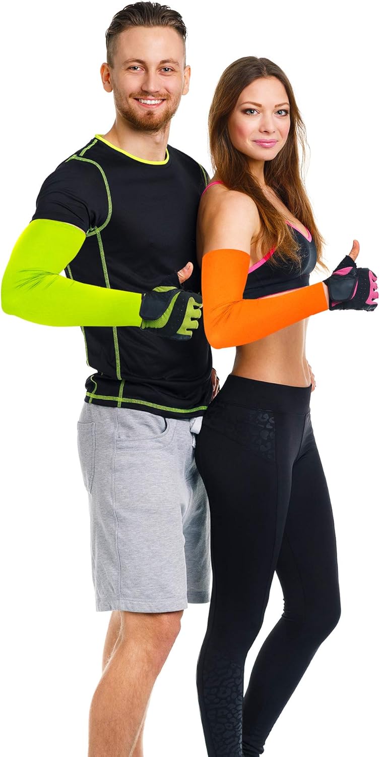 10 Pairs Arm Sleeves UV Sun Protection Arm Sleeves Unisex Long Arm Cooling Cover Sleeve for Women Men Sports Workouts Tattoo Cover up