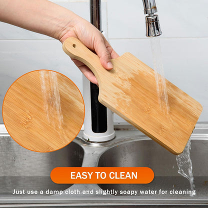 6 Pcs Small Bamboo Cutting Board Bulk 11x5 Inch Personalized Wood Chopping Board Customized Laser Engraving Charcuterie Boards for Wedding Mother's Day Housewarming Present,0.39" Thick