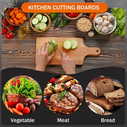 6 Pcs Small Bamboo Cutting Board Bulk 11x5 Inch Personalized Wood Chopping Board Customized Laser Engraving Charcuterie Boards for Wedding Mother's Day Housewarming Present,0.39" Thick