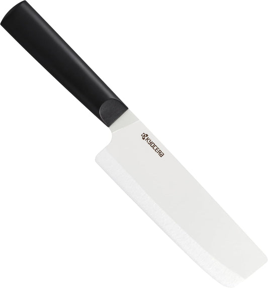 INNOVATIONwhite 6" Ceramic Nakiri Knife - White Z212 Blade with Non-Slip Black Handle