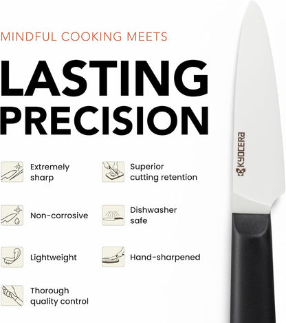 INNOVATIONwhite 6" Ceramic Nakiri Knife - White Z212 Blade with Non-Slip Black Handle