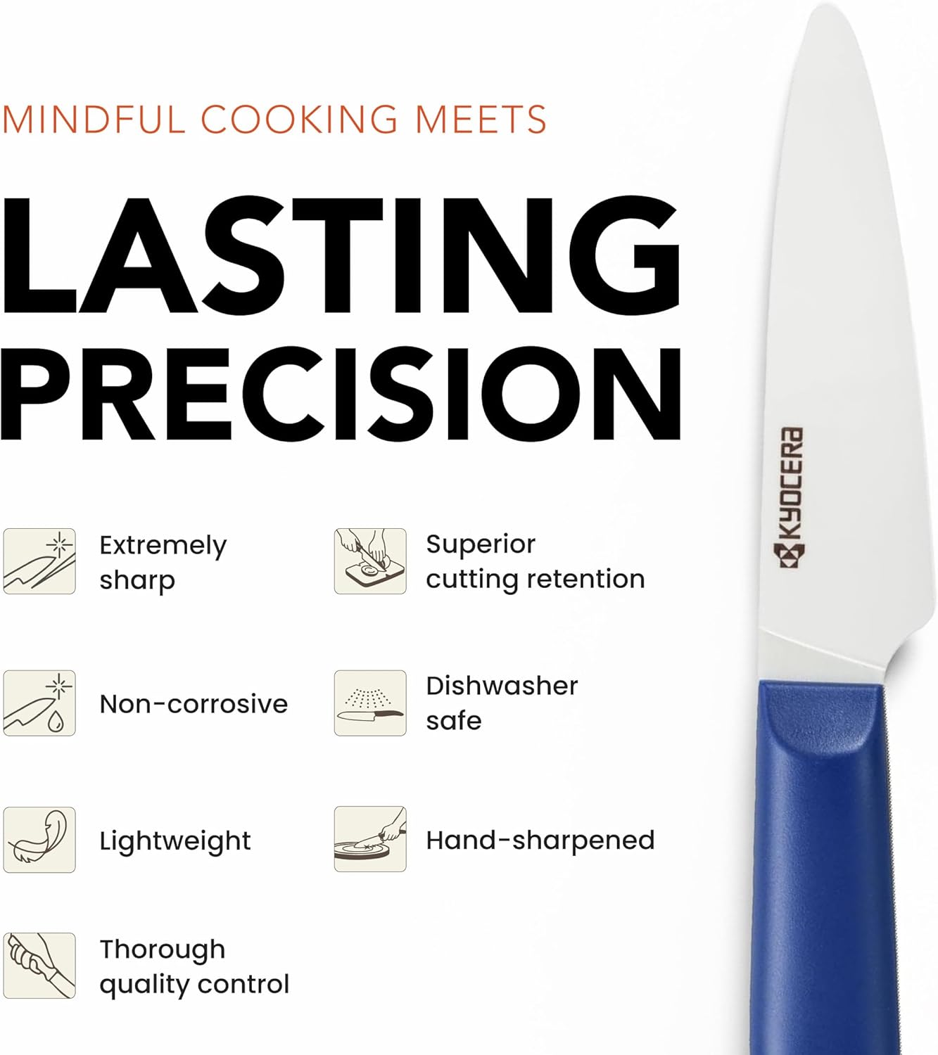 INNOVATIONwhite 6" Ceramic Nakiri Knife - White Z212 Blade with Non-Slip Black Handle
