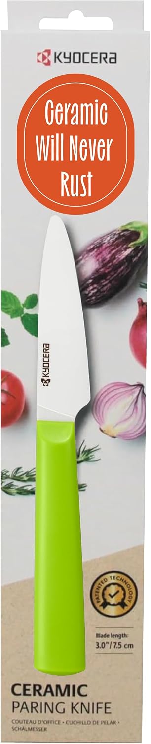 INNOVATIONwhite 6" Ceramic Nakiri Knife - White Z212 Blade with Non-Slip Black Handle