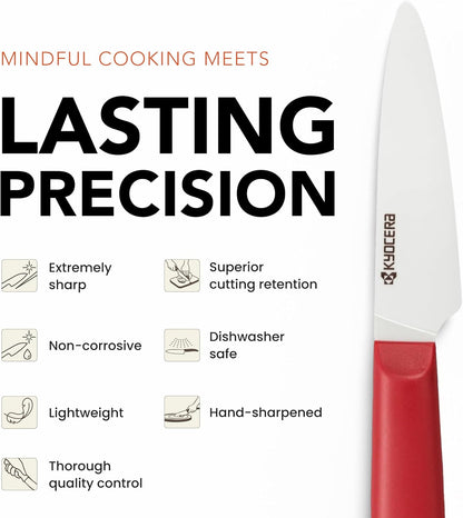 INNOVATIONwhite 6" Ceramic Nakiri Knife - White Z212 Blade with Non-Slip Black Handle