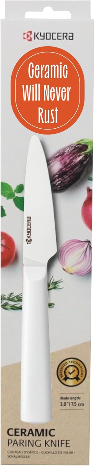 INNOVATIONwhite 6" Ceramic Nakiri Knife - White Z212 Blade with Non-Slip Black Handle