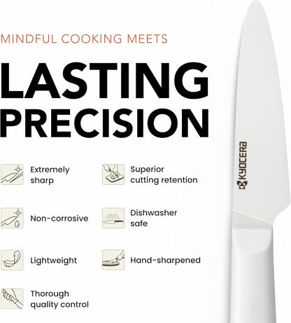 INNOVATIONwhite 6" Ceramic Nakiri Knife - White Z212 Blade with Non-Slip Black Handle