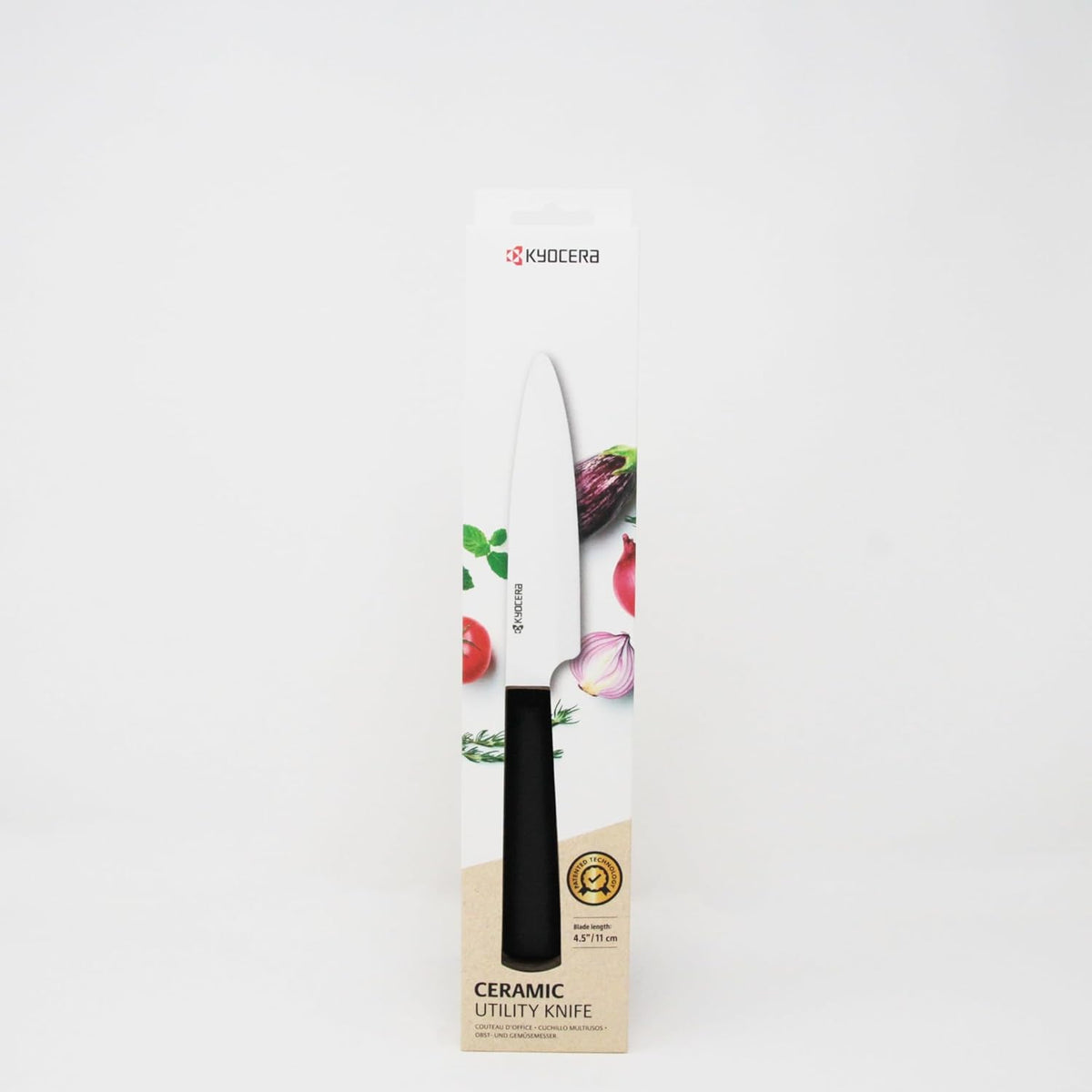 INNOVATIONwhite 6" Ceramic Nakiri Knife - White Z212 Blade with Non-Slip Black Handle