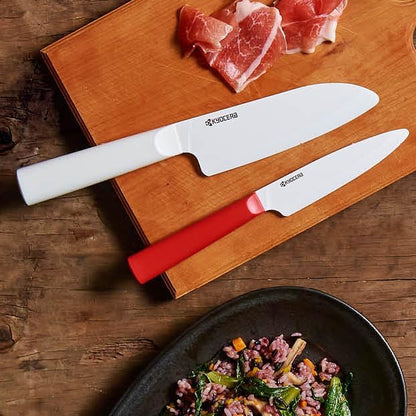 INNOVATIONwhite 6" Ceramic Nakiri Knife - White Z212 Blade with Non-Slip Black Handle