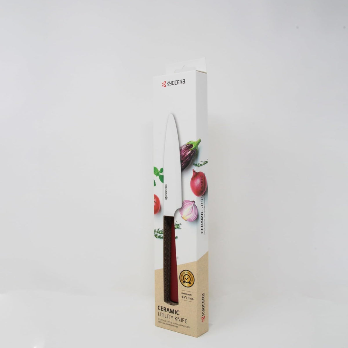 INNOVATIONwhite 6" Ceramic Nakiri Knife - White Z212 Blade with Non-Slip Black Handle