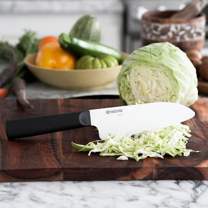 INNOVATIONwhite 6" Ceramic Nakiri Knife - White Z212 Blade with Non-Slip Black Handle