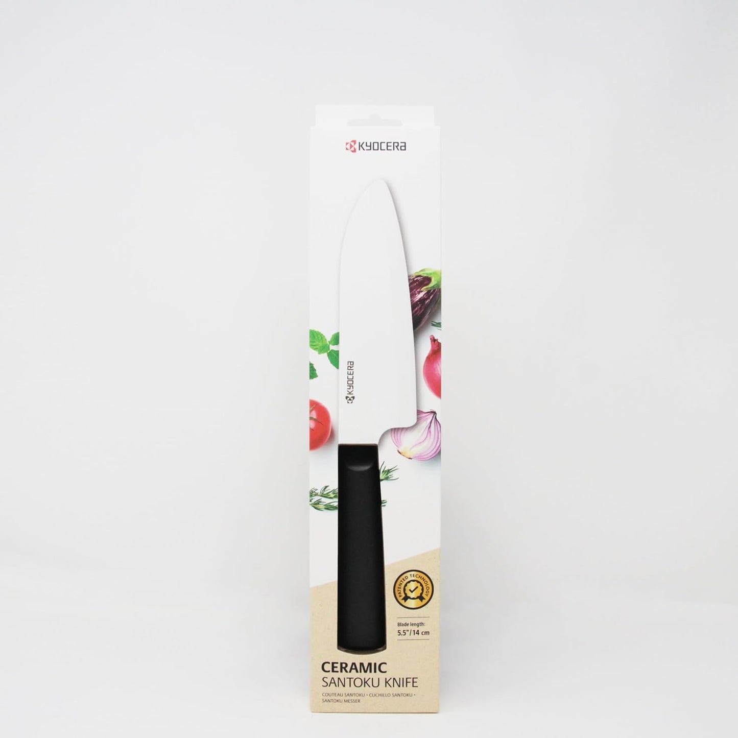 INNOVATIONwhite 6" Ceramic Nakiri Knife - White Z212 Blade with Non-Slip Black Handle