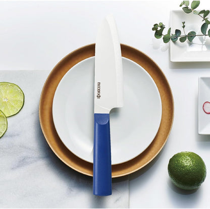INNOVATIONwhite 6" Ceramic Nakiri Knife - White Z212 Blade with Non-Slip Black Handle