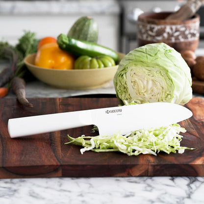 INNOVATIONwhite 6" Ceramic Nakiri Knife - White Z212 Blade with Non-Slip Black Handle