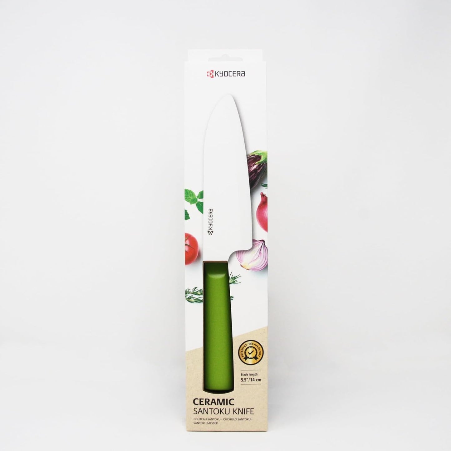 INNOVATIONwhite 6" Ceramic Nakiri Knife - White Z212 Blade with Non-Slip Black Handle