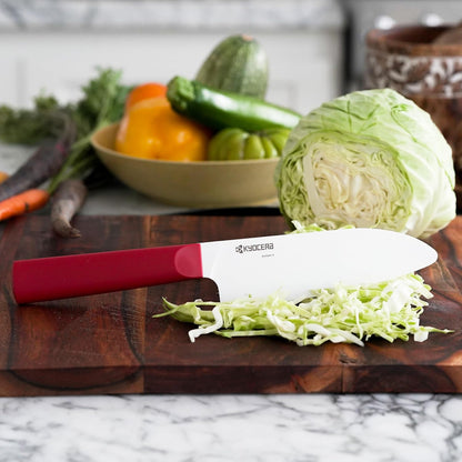 INNOVATIONwhite 6" Ceramic Nakiri Knife - White Z212 Blade with Non-Slip Black Handle