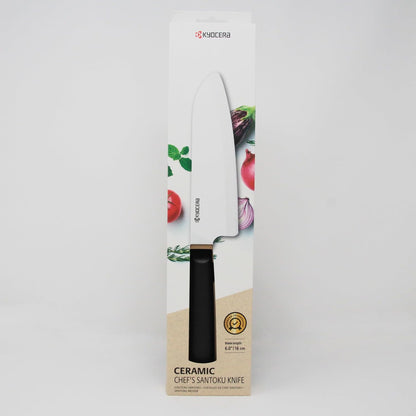 INNOVATIONwhite 6" Ceramic Nakiri Knife - White Z212 Blade with Non-Slip Black Handle