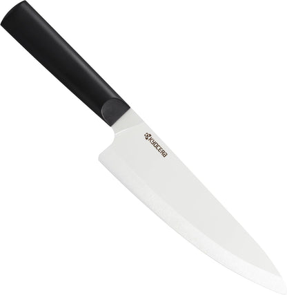 INNOVATIONwhite 6" Ceramic Nakiri Knife - White Z212 Blade with Non-Slip Black Handle