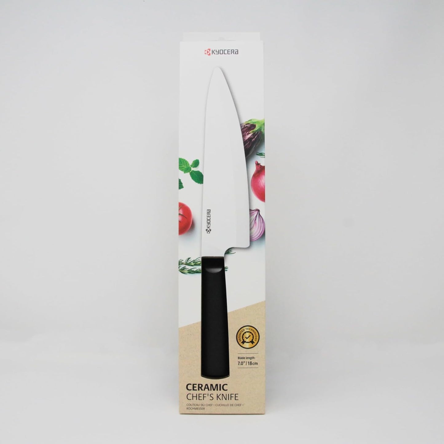 INNOVATIONwhite 6" Ceramic Nakiri Knife - White Z212 Blade with Non-Slip Black Handle