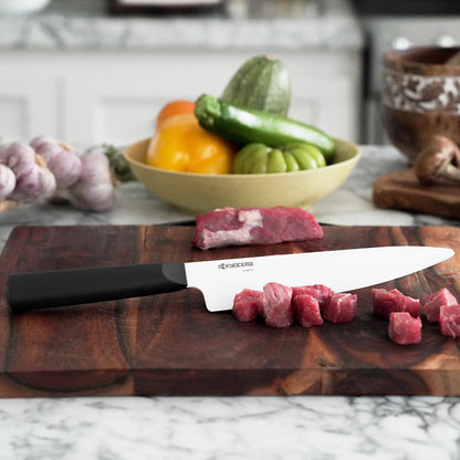 INNOVATIONwhite 6" Ceramic Nakiri Knife - White Z212 Blade with Non-Slip Black Handle