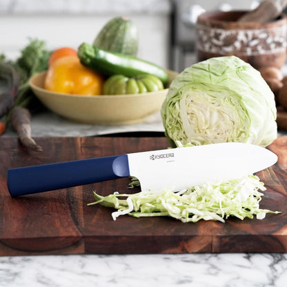 INNOVATIONwhite 6" Ceramic Nakiri Knife - White Z212 Blade with Non-Slip Black Handle