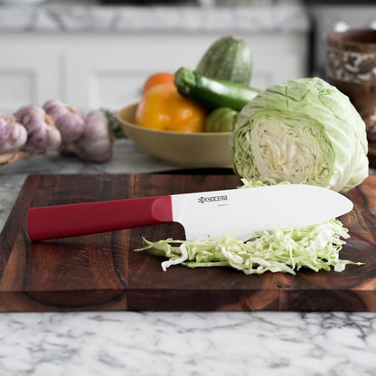 INNOVATIONwhite 6" Ceramic Nakiri Knife - White Z212 Blade with Non-Slip Black Handle