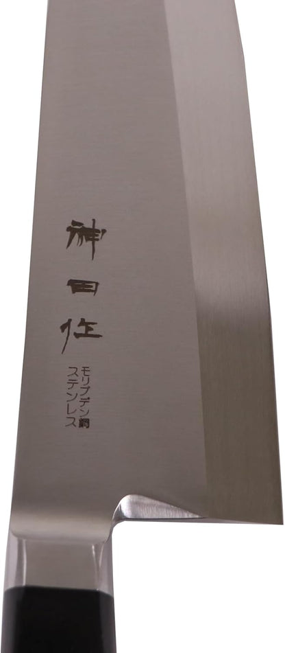 129098 Deba Knife 8.3 inches (21 cm), Made in Japan, Commercial Use, With Tip, Sashimi, Fish, Molybdenum Steel, Black Plywood