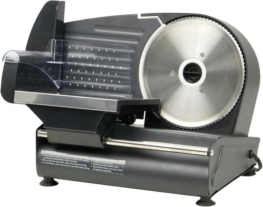 Meat Slicer Machine for Home Use - Electric Deli Food Slicer with Removable 7.5'' Stainless Steel Blade, 1-15mm Adjustable Thickness Meat Slicers for Slicing Meat, Cheese, Bread, Easy to Clean (Black)