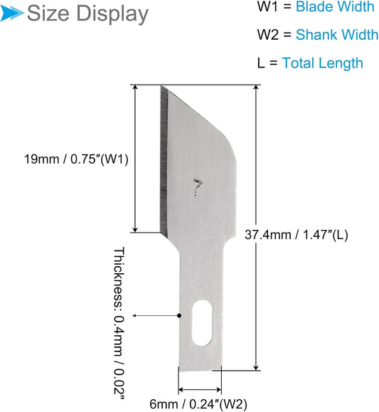 Craft Hobby Blades, #7 Manganese Steel Replacement Cutting Carving Blade Refill Hobby Knife Blades Set with Storage Case - (Applications: for Art Scrapbooking DIY), 40-Pieces