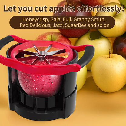 5.12 Inch Large Apple Slicer, Cut 8 Slices All the Way Through, HEAVY - DUTY Stainless Steel Apple Corer & Slicer for Fruits & Vegetables - Dishwasher Safe