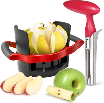 5.12 Inch Large Apple Slicer, Cut 8 Slices All the Way Through, HEAVY - DUTY Stainless Steel Apple Corer & Slicer for Fruits & Vegetables - Dishwasher Safe