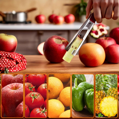 5.12 Inch Large Apple Slicer, Cut 8 Slices All the Way Through, HEAVY - DUTY Stainless Steel Apple Corer & Slicer for Fruits & Vegetables - Dishwasher Safe