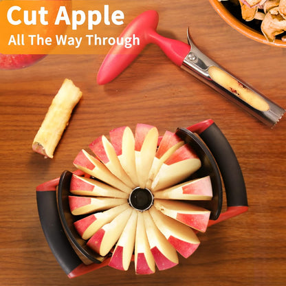 5.12 Inch Large Apple Slicer, Cut 8 Slices All the Way Through, HEAVY - DUTY Stainless Steel Apple Corer & Slicer for Fruits & Vegetables - Dishwasher Safe