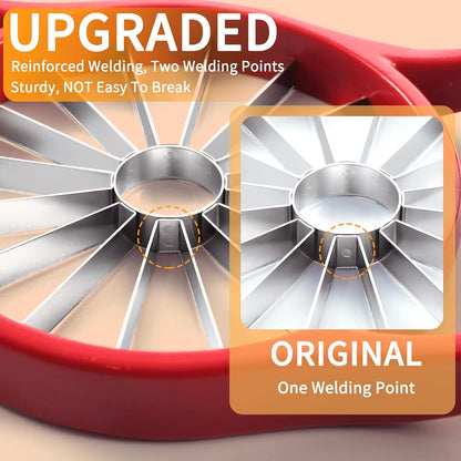 5.12 Inch Large Apple Slicer, Cut 8 Slices All the Way Through, HEAVY - DUTY Stainless Steel Apple Corer & Slicer for Fruits & Vegetables - Dishwasher Safe