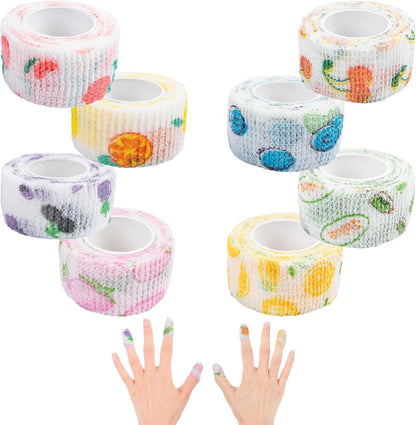 8 Pack Thimble Tape for Hand Sewing Self Adhering Bandage Wrap Nail Finger Protectors for Sewing No Residue Breathable Knitting Craft DIY Sewing Tools Dog Bandage Wrap