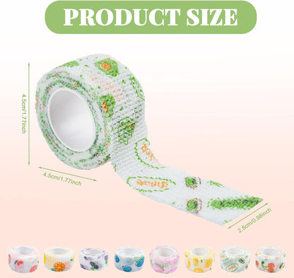 8 Pack Thimble Tape for Hand Sewing Self Adhering Bandage Wrap Nail Finger Protectors for Sewing No Residue Breathable Knitting Craft DIY Sewing Tools Dog Bandage Wrap