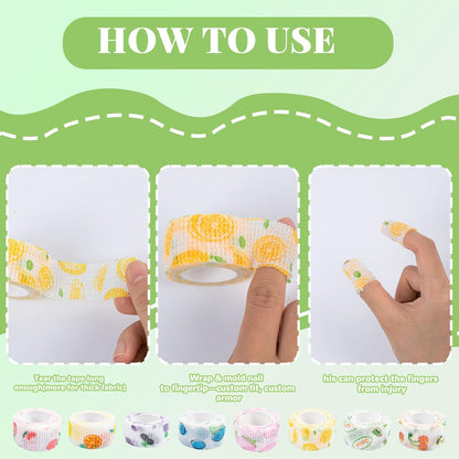 8 Pack Thimble Tape for Hand Sewing Self Adhering Bandage Wrap Nail Finger Protectors for Sewing No Residue Breathable Knitting Craft DIY Sewing Tools Dog Bandage Wrap