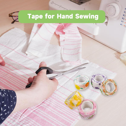 8 Pack Thimble Tape for Hand Sewing Self Adhering Bandage Wrap Nail Finger Protectors for Sewing No Residue Breathable Knitting Craft DIY Sewing Tools Dog Bandage Wrap